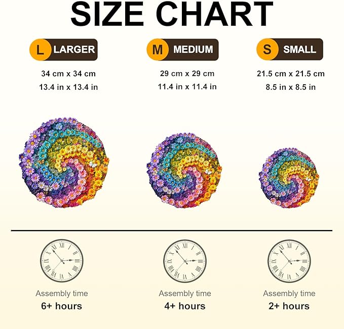 WOODBESTS Wooden Puzzles for Adults-Sea of Flowers, 255 Pieces Wood Puzzle (L-13.4 * 13.4in), Premium Art Shape Wooden Animal Jigsaw Puzzles, for Men/Women & Family Game Night