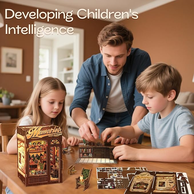 CUTEBEE Book Nook Kit, DIY Miniature House Kits for Adult and Teens, Dollhouse Mini Booknook Music House Bookshelf, DIY Craft Gifts for Family and Friends（Memories Music Bookshop）