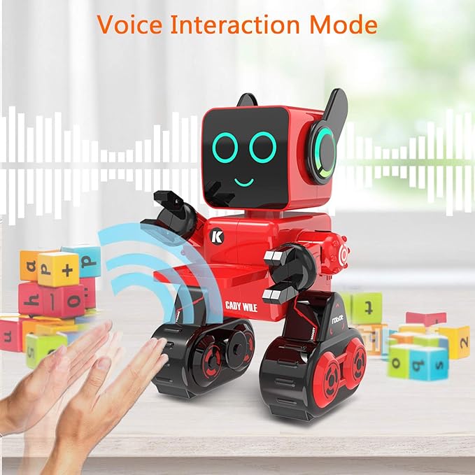 Robot Toy for Kids, Remote Control and Intelligent Programming RC Robot, Music, Dancing, Talk, Play with Kids as a Gift for Gril and Boy(Red)