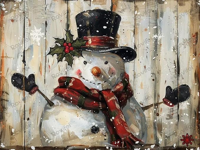 Puzzles for Adults 1000 Pieces Vintage Holly Snowman Puzzles for Kids, HD Printing & Each Piece Fits Together Perfectly - for Room Decor Home Decor Bathroom Decor - Unique Gifts 30x20 inch