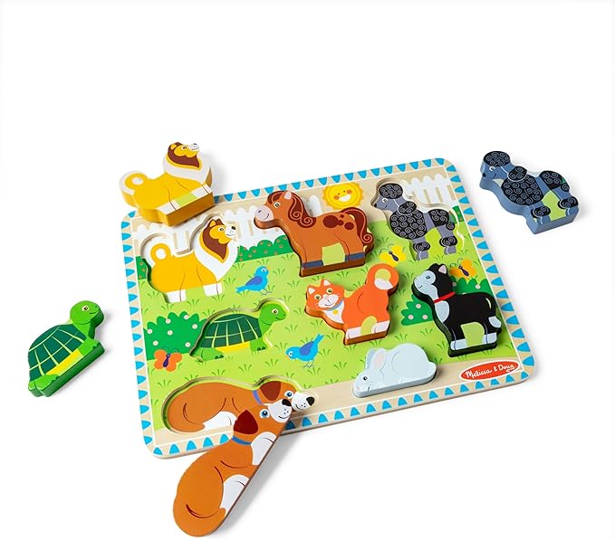 Melissa & Doug Pets Wooden Chunky Puzzle (8 pcs)