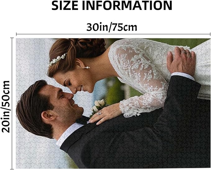 Custom Wooden Puzzles from Photos 1000 Piece Personalized Picture Jigsaw Puzzle Gift for Adults & Kids - Pet, Wedding, Family, Christmas, Birthday Memory Keepsake