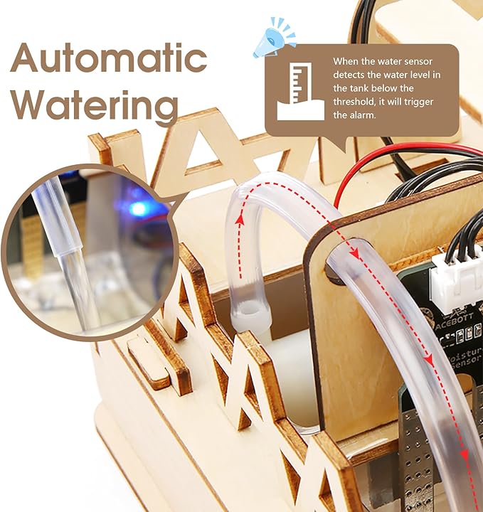 STEM Kit for Kids Age 12+, ACEBOTT ESP32 Smart Farm STEM Kit Compatible with Arduino & Scratch, Build IoT Greenhouse, Automatic Watering & Pet Feeder, DIY Coding Project Gift for Teens & Adults
