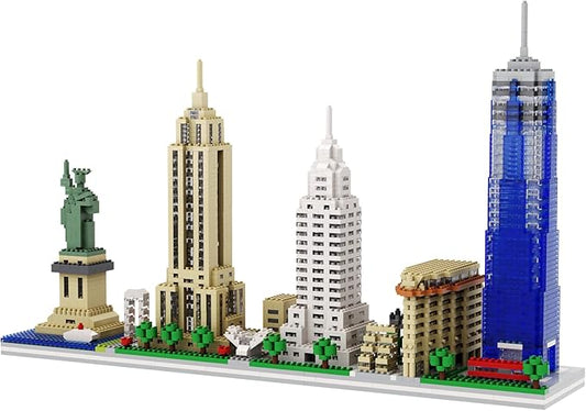 dOvOb Architecture New York Skyline Micro Mini Blocks Building Set, 3048 Pieces Bricks,3D Puzzle Collection Model Kit as Gift for Adults or Kids