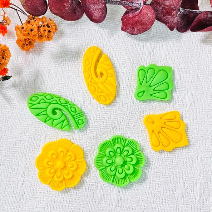 Polymer Clay Cutters Set – 3PCS Decorative Clay Cutters for Polymer Clay Jewelry, Carved Pattern Clay Earring Cutters Shapes, DIY Clay Tools for Earrings and Crafts