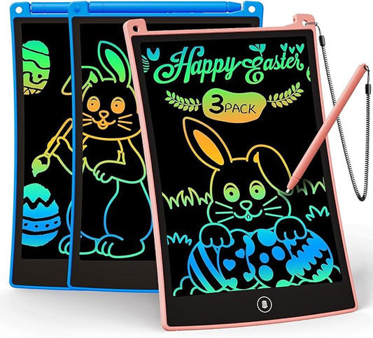 KOKODI Kids Toys 3 Pack LCD Writing Tablet, Colorful Drawing Pad Erasable Doodle Board, Educational Learning Toys Birthday Gifts for Boys Girls Age 3 4 5 6 7 8(Blue & Pink & SkyBlue)