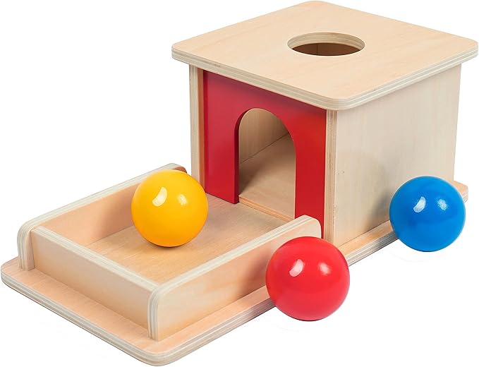 Adena Montessori Wooden Toy for 6-12 Month Baby 3 Balls,Sorting and Stacking Colorful Learning Education Toy for Toddler Kid 1-2 Year Old, Preschool Girl and Boy Gift(Full Size Typical)