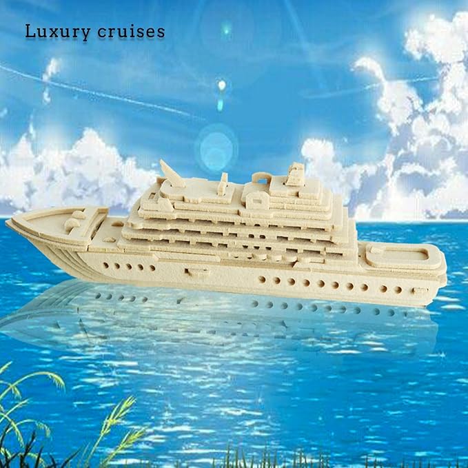 3D Puzzle for Kids, Felt Luxury Cruise Ship Three-Dimensional Puzzle, DIY Children's Ship Model kit, can be Used as Desktop Decoration, give Children an Excellent Toy Birthday Gift