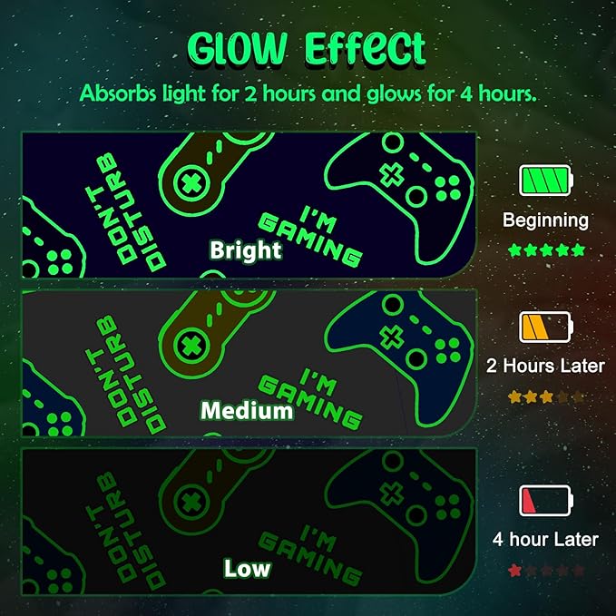 Gaming Blanket Gifts Toys for Boys - Glow in The Dark Game Controller Gamer Throw for Kids Age 1-14 Year Old Teens Child Toddler Son Birthday Christmas Valentines Easter Party Favors Presents 50"x60"