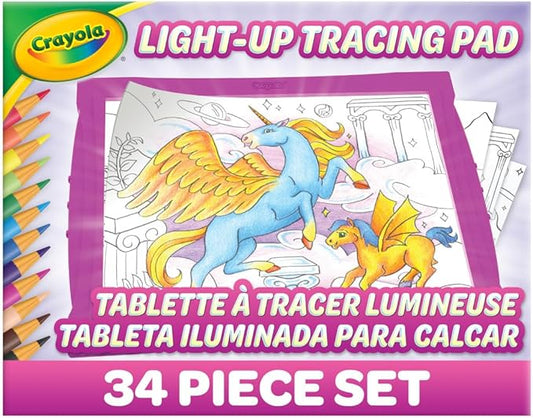 Crayola Light Up Tracing Pad Pink, Best Birthday, Holiday & Christmas Gifts for Girls & Boys, 6, 7, 8 Year Olds, Kids Toys, Light Box Art Kit for Kids [Amazon Exclusive]