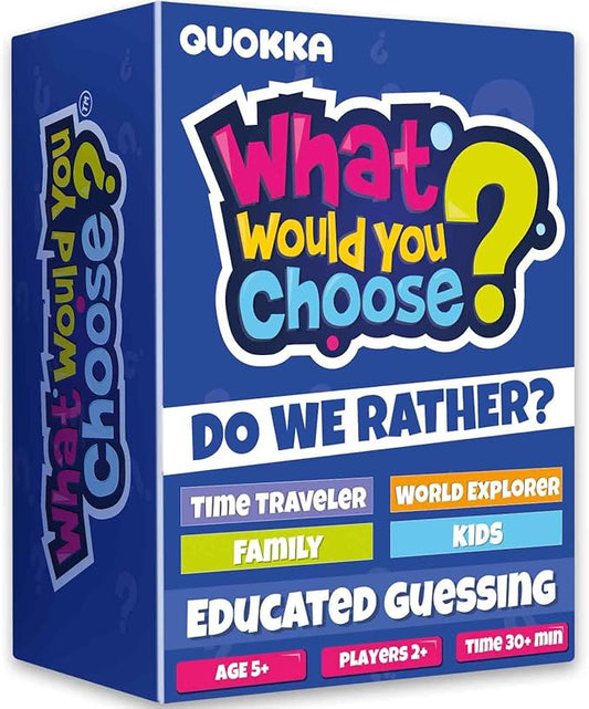 QUOKKA Board Game for 8-12 Year Olds - 4 Set - Family Card Game for Kids Ages 6-8 - What Would You Choose - Do Family Rather? - Pick Your Answer - Get to Know Your Families