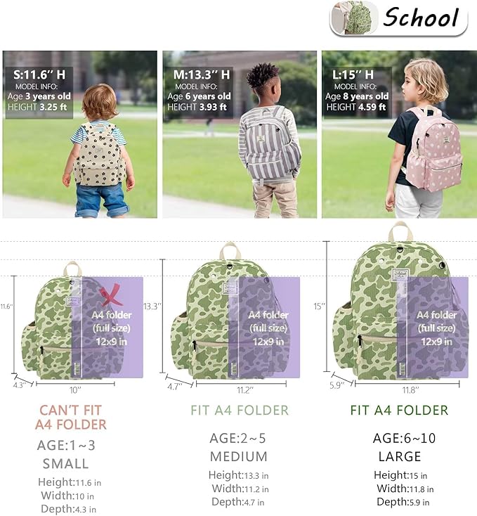 Corduroy Kids Backpack for Boys 6-10: Boys Backpacks for Elementary Kindergarten 15” H Fit Folder