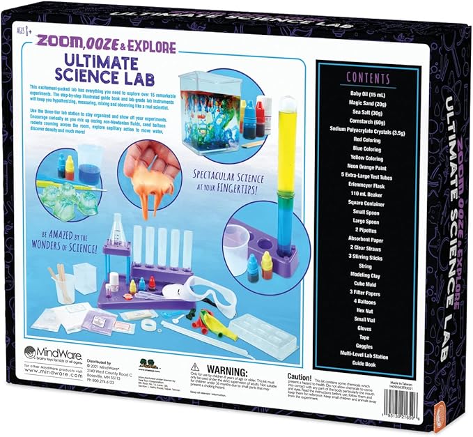 MindWare Science Academy: Zoom, Ooze & Explore Ultimate Lab 15+ Amazing Experiments for Teens & Kids Ages 8 & Up Over 40 Experiments with All Ingredients Included