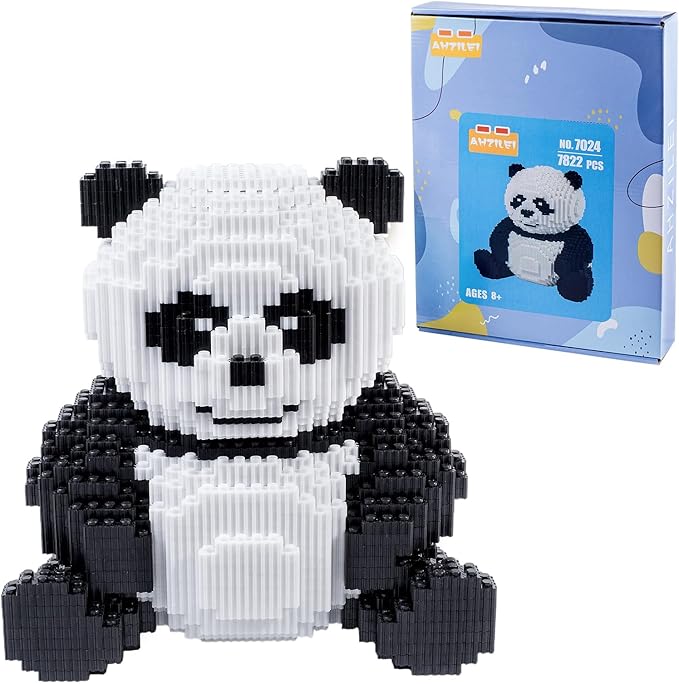 AHZILEl Animal Panda Blocks Building Set, 7822 Pcs Cute 3D Puzzle Mini Building Bricks Toy Kits, DlY Educational Particle Building Birthday Gift