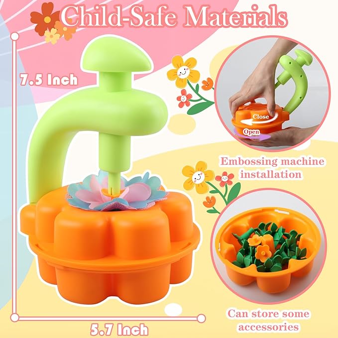 YUOIOYU Fabric Flower Bouquets Toys, DIY Crafts Kits for Kids, Build Your Flower Bouquet, Arts and Crafts for 4 5 6 7 8+ Year Old Girls, Preschool Educational Toys Creative Birthday Gifts