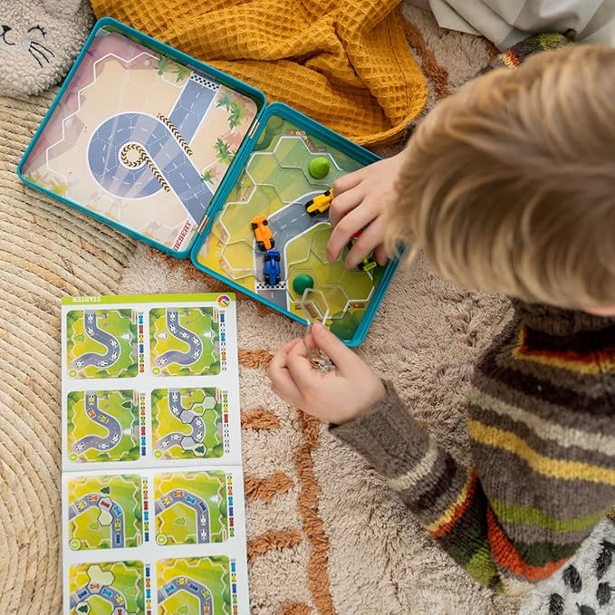 SmartGames Pole Position Metal Box Travel Game with 48 Challenges for Ages 7 - Adult