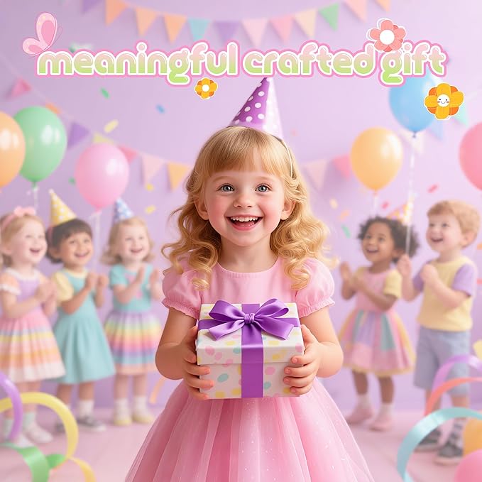 Nicella DIY Fabric Flower Bouquet Toy Accessories (Makes 33 Flowers & 3 Butterflies, 36 Pieces Total)-Creative Flower Market & Arts & Crafts Add-On Kits for Kids