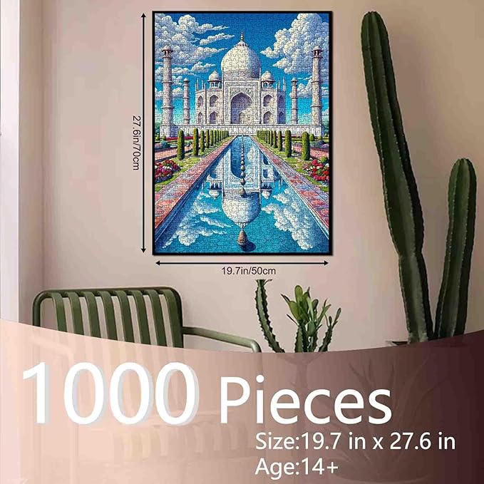 Palace Landscape Puzzles 1000 Pieces for Adults-Blue Sky and White Cloud Scenery Puzzle-Challenging Puzzle Perfect for Game Nights-DIY Home Wall Decor-Arab Palace Art Puzzles 27" x 20"