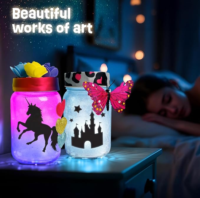 Light-up Unicorn Fairy & Mermaid Lanterns Craft Kit – Christmas Gifts for 8 9 10 11 12 Year Old Girls - Creative Art Girl Toys 8-10 Years Old and Up - Craft Kits for Girls Ages 8-12 - Tween Gift Ideas