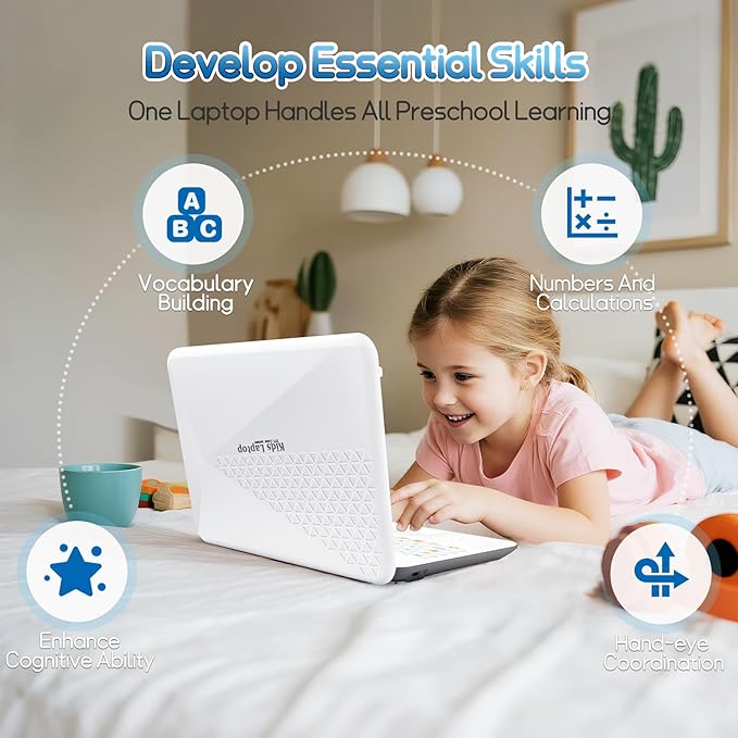 Kids Laptop, Color Screen Educational Laptop with 48 Learning Modes, Laptop for Kids Ages 5+