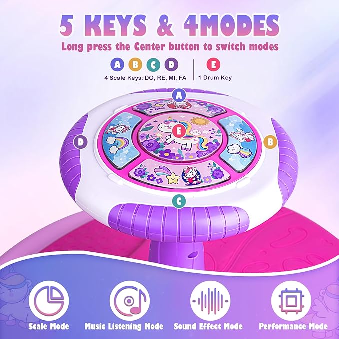 Sit and Spin Toys for Toddlers 1-3 Girls, 360° Toddler Spinning Seat with LED Lights and Music Christmas Birthday Gift for 1 2 3 Years Old Girl Sensory Toys Toddler Activities