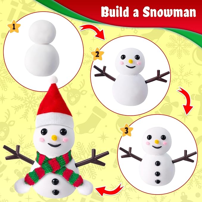 ESSENSON Air Dry Clay Christmas Kit, 36 Colors DIY Modeling Clay Craft Set with Accessories, Christmas Stocking Stuffers for Kids, Xmas Gift for Girls Boys