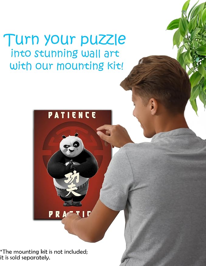 Crafthub Kung Fu Panda Wooden Puzzles for Adults – A3 Size with 343 Pieces Wood Puzzles – Patience Practice – Jigsaw Puzzles with Unique Shapes – 15" x 11"