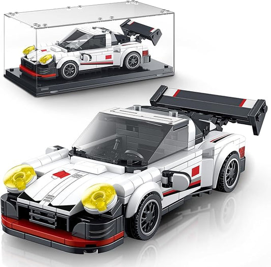 VGD Car Building Sets With Display Case, Classic Model Kits Speed Building Blocks Set, Cool Collectible Super Race Kit Birthday Gifts for Adults Sportscar Lovers Kids - 326PCS