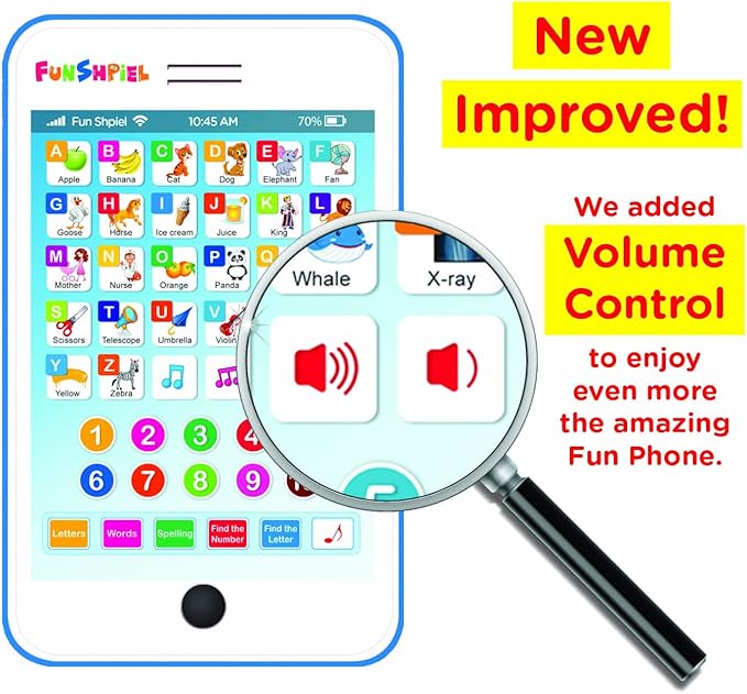 Kid Tablet - Kindergarten Learning Activities, ABC Learning for Toddlers, Kids Phone Toy for Speech Therapy & Letter Sounds