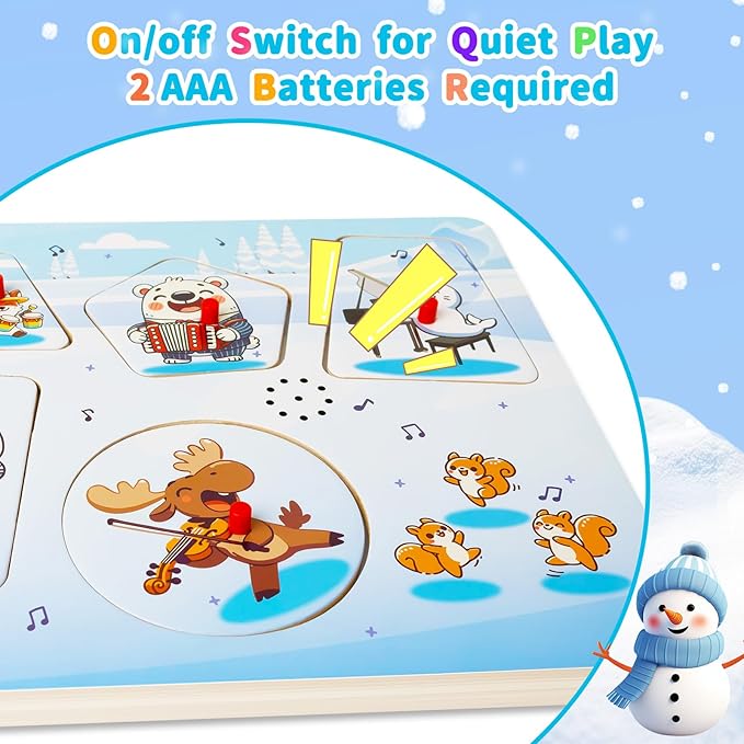 Sound Puzzle for Toddlers – Wooden Pegged Puzzle with Real Animal Sound Effects, Educational Farm Animal Toy for Kids Aged 12 Months+ – A Fun & Safe Gift for Boys & Girls