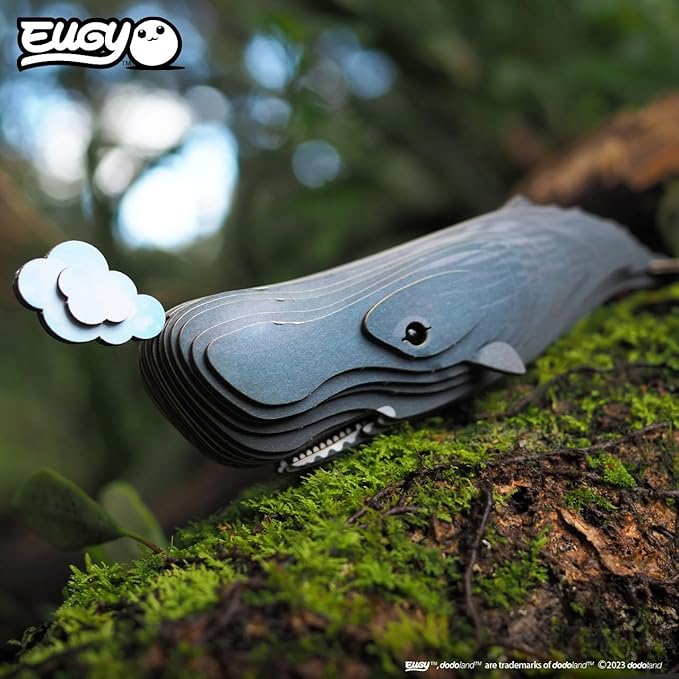 Eugy Sperm Whale 3D Puzzle, 24 Piece Eco-Friendly Educational Learning Puzzles for Kids 6+