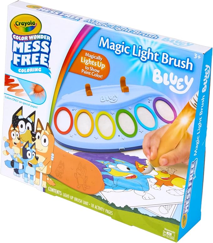 Crayola Bluey Color Wonder Magic Light Brush, Mess Free Painting Station for Kids, Holiday for Kids, Toddler Bluey Toys & Activities, Ages 3+