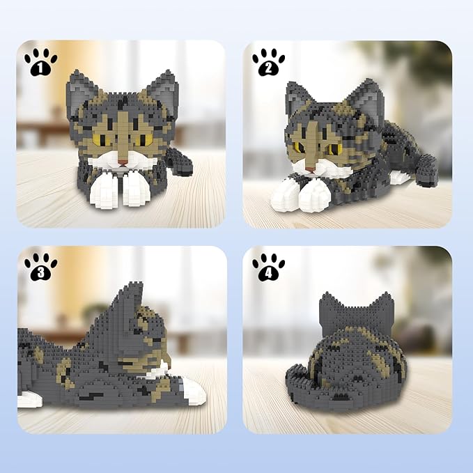 Larcele Micro Building Blocks Set, DIY Mini Building Toy Bricks for Age Over 12 Years, 1552 Pieces KLJM-05 (Chinese Li Hua Cat)