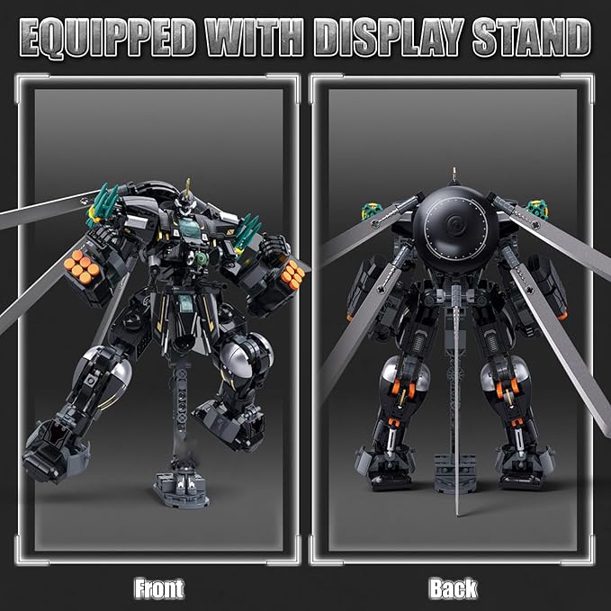 HIGH GODO Armed Mech Robot Transforming Building Blocks Set for Adults,City Warrior Justice Hero Soldier Mech Model Building Kit, Cool Creative Robots Toys Gift for Teens Boys, 545 Pieces