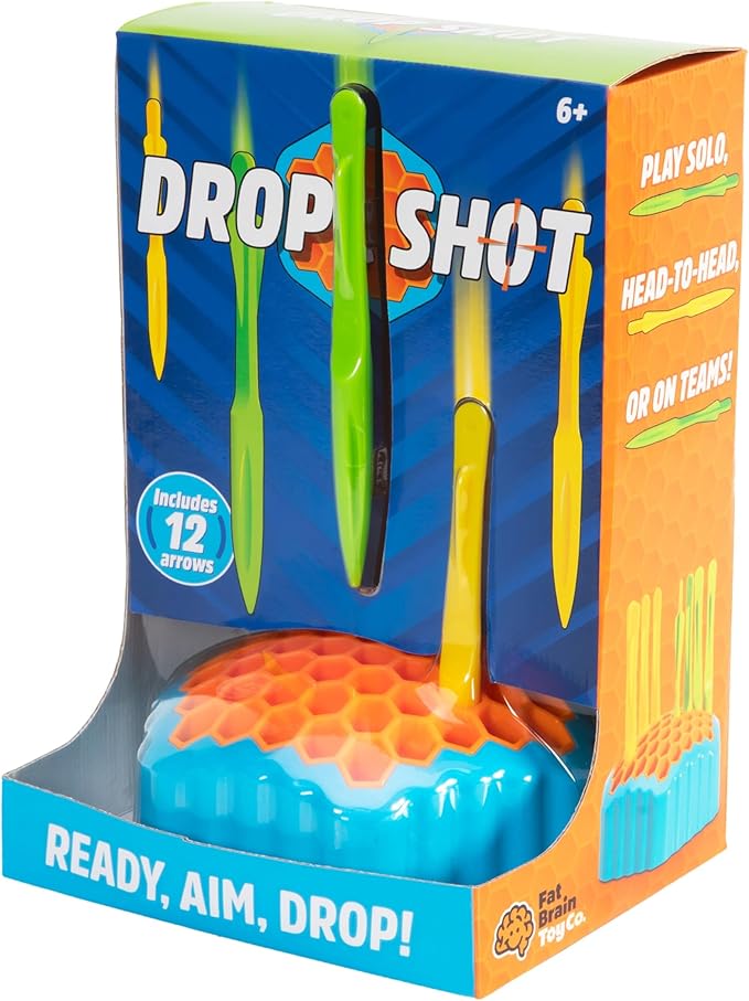 Fat Brain Toys Drop Shot - Ready, Aim, Drop! 2-Player Skill Game for Ages 6+
