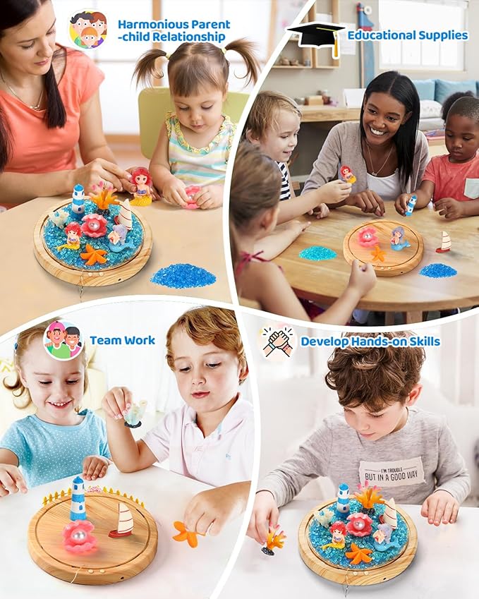 Laclun Mermaid Toys for Girls, Make Your Own Mermaid Night Light with Music,Arts and Crafts for Kids,Gifts for 4 5 6 7 8 9 10 Year Old Girl,Ideal Christmas Gifts Best Toy