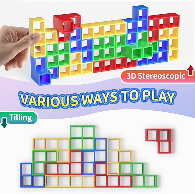 48 Pcs Game Gifts, Balance Stacking Blocks Game，Perfect for Family, Parties, Travel,Boys Girls Gifts，Novelty Toy Gift for Kids or Friends