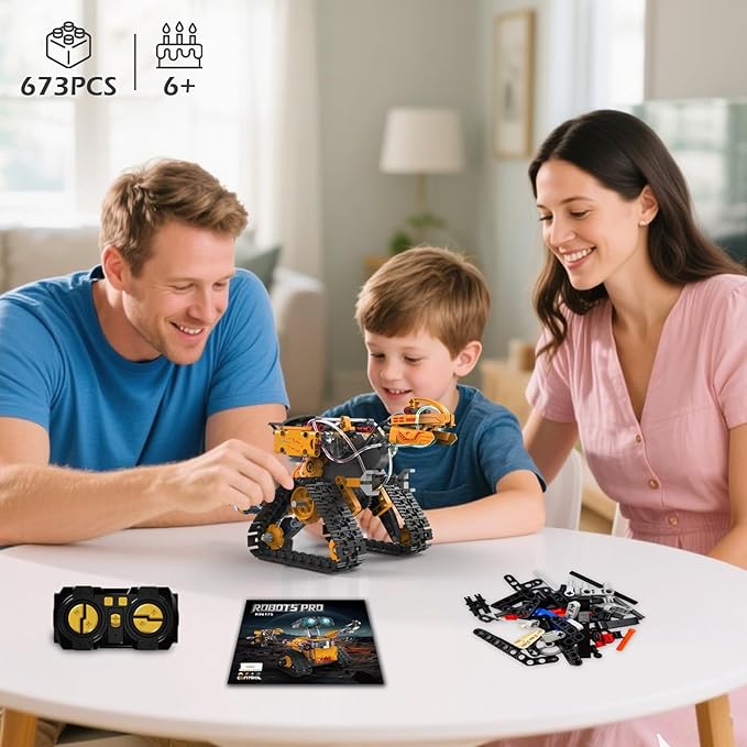 5-in-1 Technic Robot Building Kit for Kids – 673 PCS App & Remote Controlled Wall Robot Toy Set, Programmable STEM Construction Toy, Birthday Gift for Boys and Girls Ages 6-12+