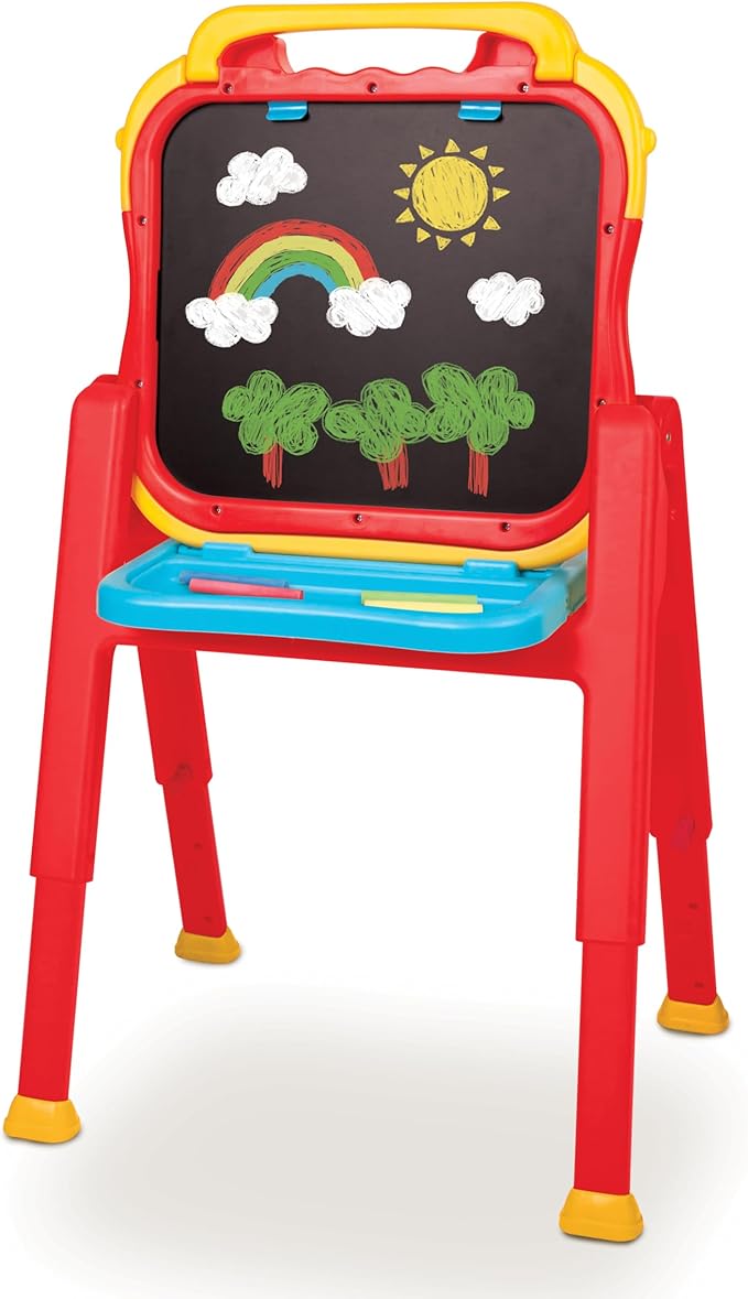 Crayola Triple-The-Fun Art Easel, Toddler Easel, Chalk Board, Magnetic Easel, Painting Set, Art Set, Arts & Crafts Kit, Gifts for Kids, Ages 3+