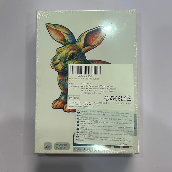 Wooden Puzzles for Adults, Unique Puzzles for Adults, Irregular Animal Shaped Wooden Jigsaw Puzzles, Creative Birthday Gift, 11.8 x 9.1 inch, Rabbit