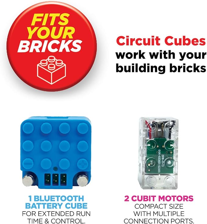 Circuit Cubes Bluetooth Upgrade+ Kit Electronic Toy Building Set Compatible with Most Building Blocks STEM Toy Learning