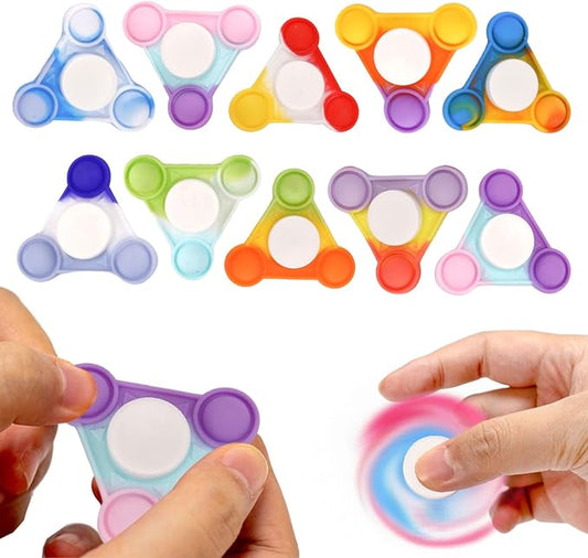 12PCS Pop Fidget Spinners - Colorful Party Favors for Kids -Fidget Spinners Bulk-Sensory Toys for Stress Relief and Anxiety - Classroom Prizes,Goodie Bag Stuffers