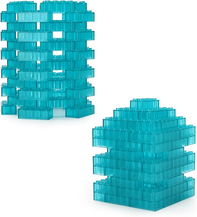 Feleph 320 Pieces Transparent Light Blue 2x4 Bricks Parts Building kit Creative Play Set Blocks Basic Toy Accessories Compatible with 3001 Major Brands