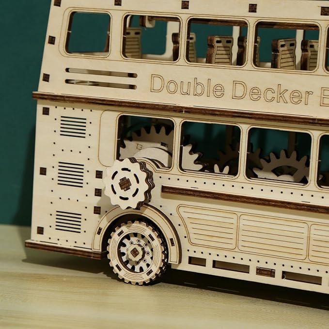 3D Wooden Puzzles Double-Decker Bus Model Kits, Brainteaser and Puzzle for Christmas/Birthday,Gifts for Adults and Teens to Build Combination…
