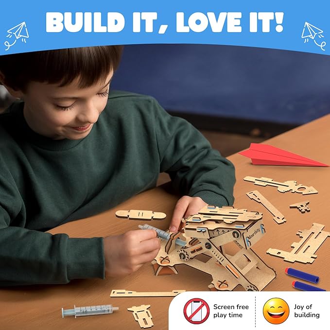 Smartivity 2in1 Hydraulic Airplanes & Darts Launcher STEM Toy for Kids Ages 6-14 Years I Cool Birthday Gifts for Boys & Girls | DIY Science STEM Kit for 6, 8,10,12,14 Years I Engineering Game