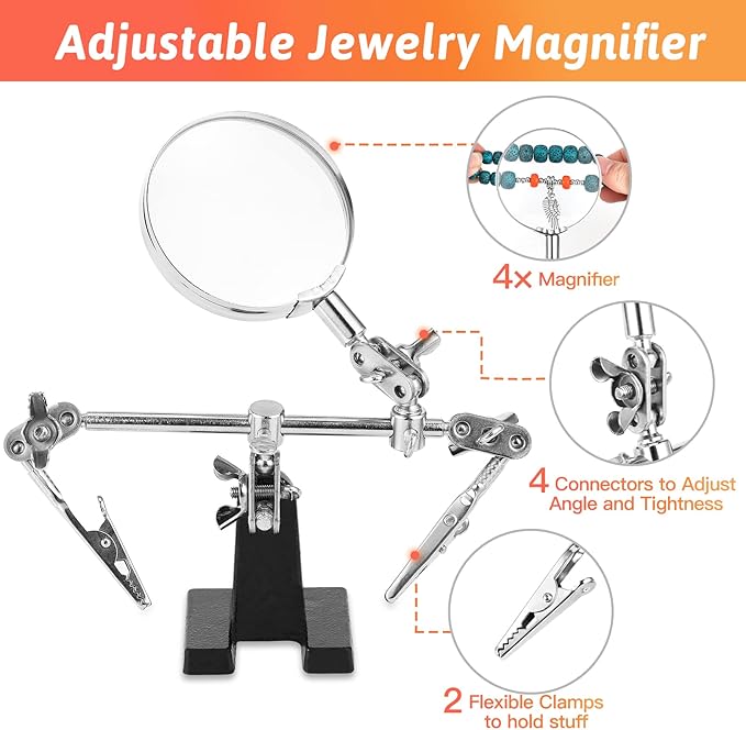 Giwaelro Jewelry Making Kit for Adults, Jewelry Making Supplies with Pliers, Wires, Findings, Necklace Chains, Magnifier and Storage Bag
