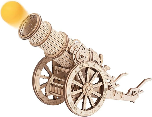 ROKR 3D Wooden Puzzles Model Building Kits Cannon Toys - DIY Wooden Catapult Toys STEM Educational Projects for Men and Women