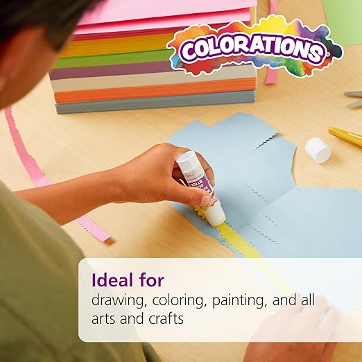 Colorations Construction Paper for Kids - 7 Colors - 3600 Bulk Sheets of 9X12 - Assorted Pack of Heavy-Duty Craft Paper