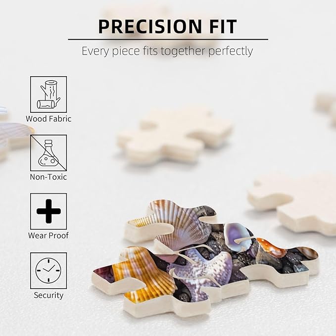 Jigsaw Puzzles for Adults 1000 Pieces,Colorful Seashell Puzzle for Adult 1000 Piece, Seashell and Seashore Beach 1000 Pieces for Adults, Marine Jigsaw Puzzles 500 Piece for Adult
