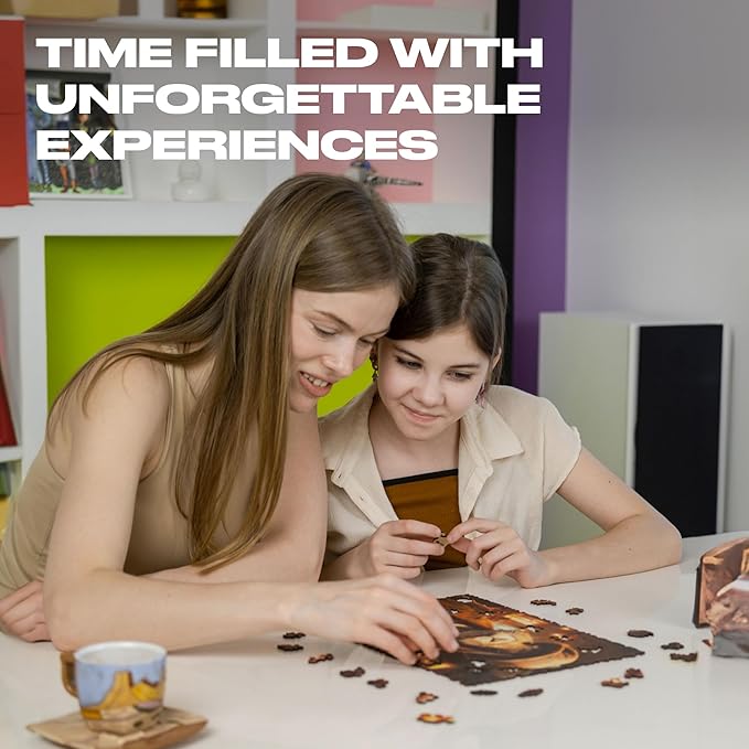 UNIDRAGON Original Wooden Jigsaw Puzzles - Pop Art Thomas Rabbit, 250 pcs, 12.6"x 9", Beautiful Gift Package, Unique Shape Best Gift for Adults and Kids